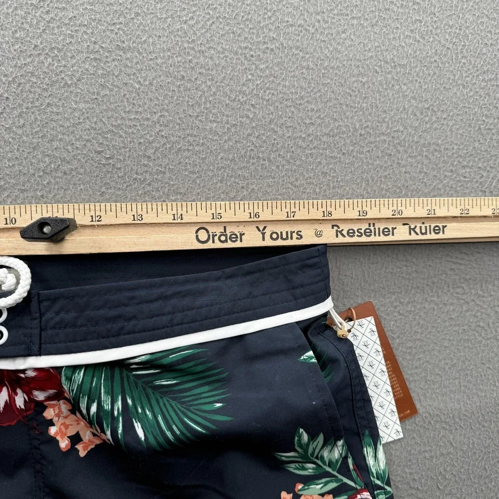 Original Penguin‎ Swim Shorts Mens 34 Blue Tropical Floral Trunks Lined Beach
